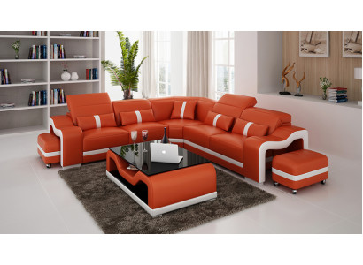 Leren bank Bankstel Woongroep Hoekbank Bank Hoek Modern Design Set  Leren bank Bankstel Woonkamer Hoekbank Bank Hoek Modern Design Set