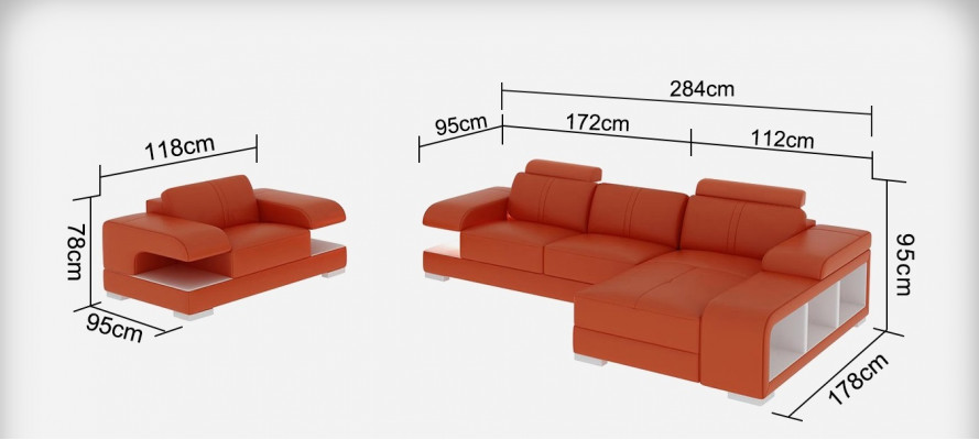 Leren bankstel hoekbank fauteuil set moderne bank nieuw G8028E