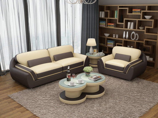 Leren bank Bank Bankstel 3+1 Zits set Ontwerp Modern Nieuw Bankstel