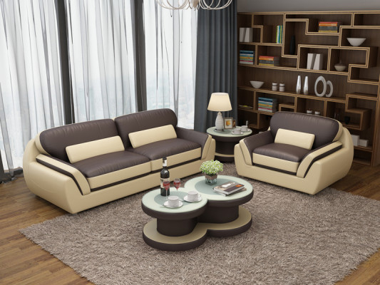 Leren bank Bank Bankstel 3+1 Zits set Ontwerp Modern Nieuw Bankstel