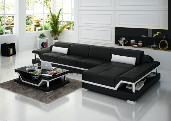 Ontwerp leren bank bank bank bekleding hoekbank zitgroep lederen banken 8004C