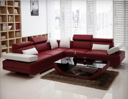 Woonlandschap Beklede Hoekbank Hoekbank met USB-set Landschapsleer AlfredB.