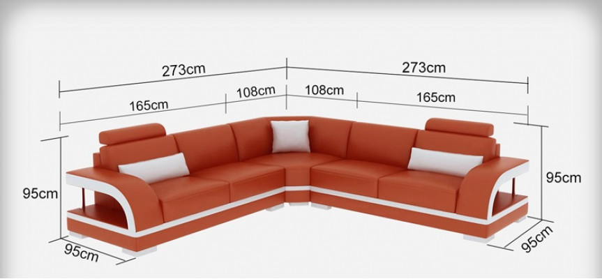 Leren bank Bank Woonlandschap Hoekbank Hoekbankstel Design Moderne Sofa G8011B