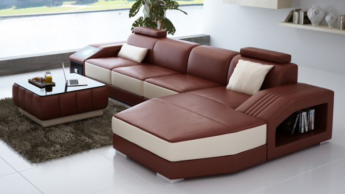 Modern leren bank bankstel hoekbank hoekbank set design decor