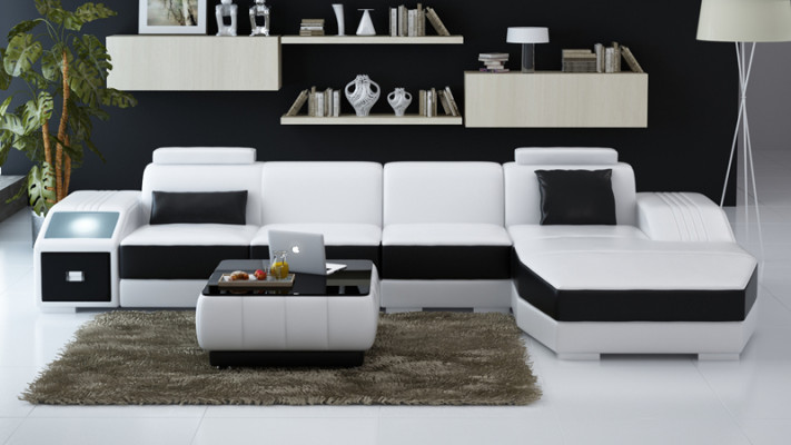 Modern leren bank bankstel hoekbank hoekbank set design decor