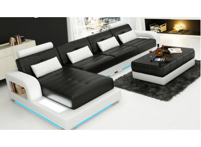 Ledersofa Bank Woonlandschap Hoekbank Hoekmeubel Design Moderne Bank L6008C