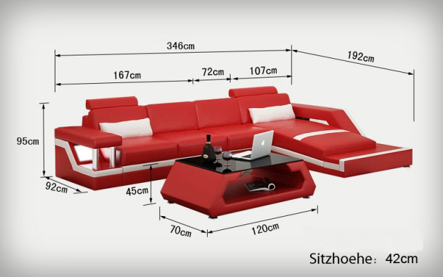 Leren bank Bank Moderne woonlandschaps hoekdecor Ecksofa design set