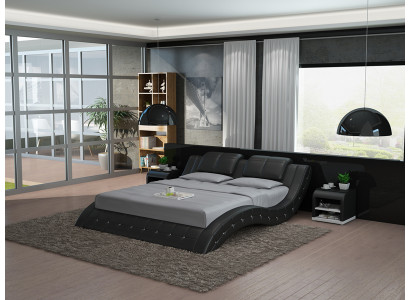 Luxe leren bed met USB-beklede bedden Dubbel Modern Huwelijk 140/160/180 cm