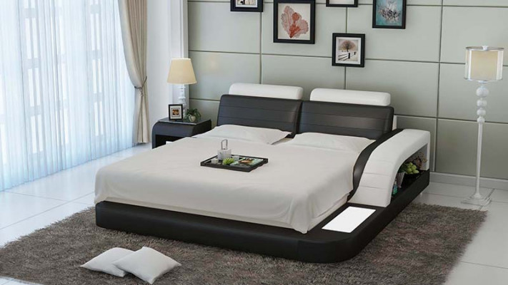 Polsterontwerp Luxe Bed Bedden Leder Moderne Slaapkamer 140/160/180 cm
