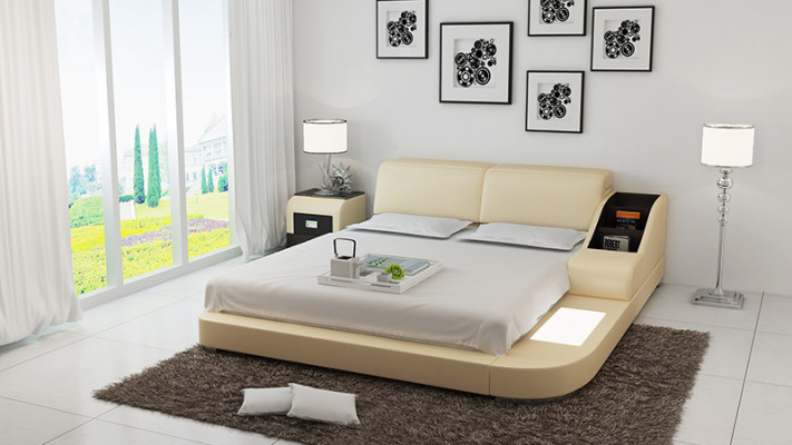 Polster Ontwerp Luxe Bed Bedden Leder Slaapkamer 140/160/180 LB8815
