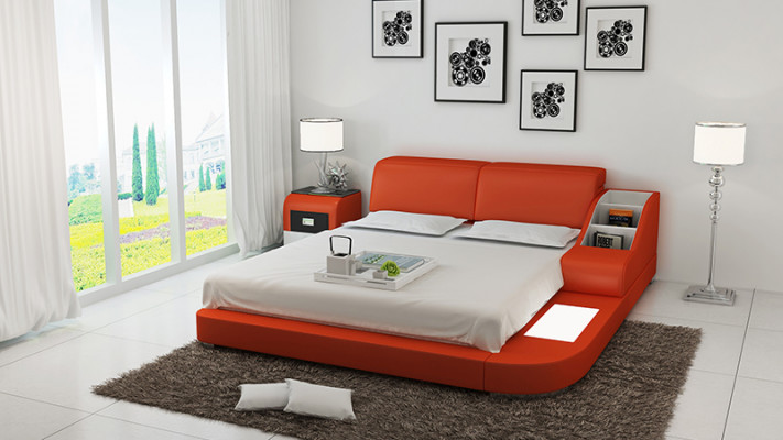 Polster Ontwerp Luxe Bed Bedden Leder Slaapkamer 140/160/180 LB8815