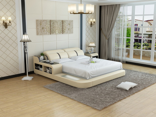 Ontwerp Lederen Bed Luxe Gestoffeerde Bedden Dubbel Moderne Huwelijk 140/160/180 cm