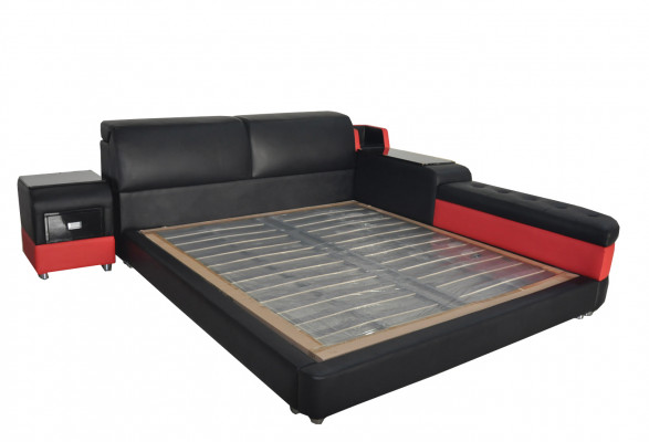Ontwerp luxe bed gestoffeerde huwelijk moderne lederen hotelbedden 140/160/180/200.