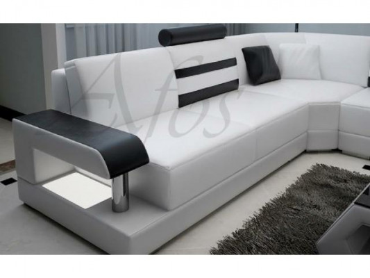 Woonlandschap Beklede Hoekbank Bankstel Set Landschap Leer Nieuw - 2723B