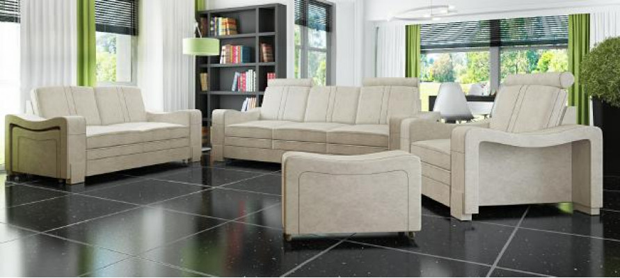 Sofa-set Textiel bekledde bank Bankstel Stoffenbank 3+2+1 woonlandschap