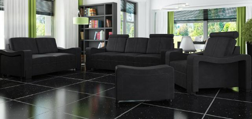 Sofa-set Textiel bekledde bank Bankstel Stoffenbank 3+2+1 woonlandschap