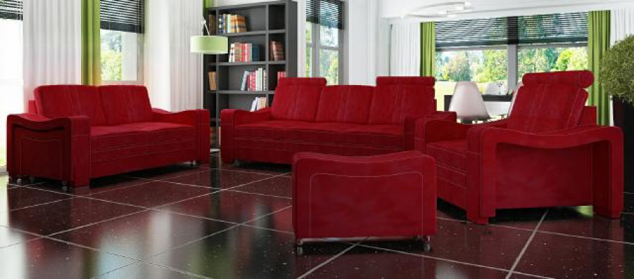 Sofa-set Textiel bekledde bank Bankstel Stoffenbank 3+2+1 woonlandschap