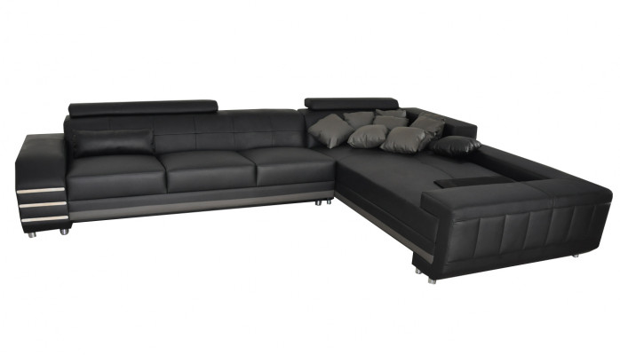 Eckleren Sofa Bank Bekleding Zitgroep Woonlandschap Ontwerp XXL