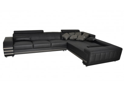 Eckleren Sofa Bank Bekleding Zitgroep Woonlandschap Ontwerp XXL