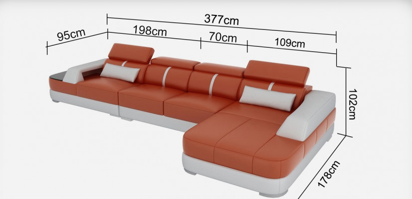 Leder bank kussen zit ontwerp modern hoekbank bank woonlandschap + tafel