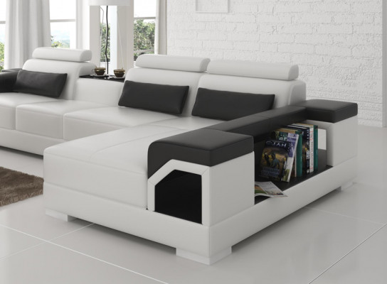 Leren bank Bank Woonlandschap Hoekbank Eck Set Ontwerp Modern Sofa G8010C