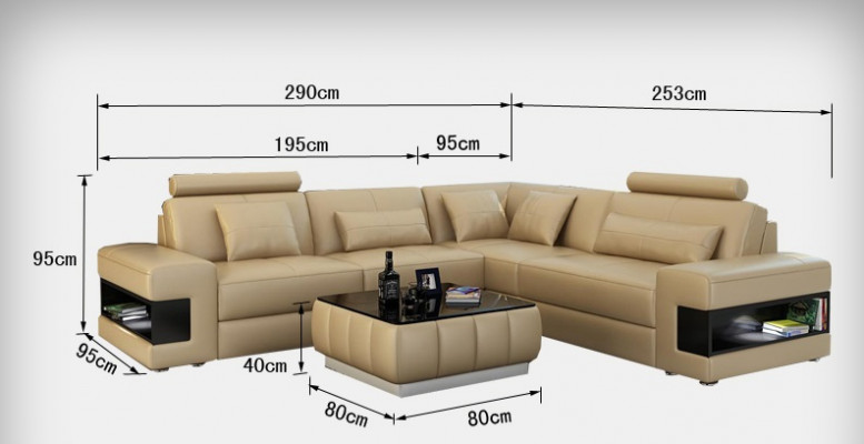 Leren bank Moderne bankstel Hoekbank Hoekdecoratie Set Design