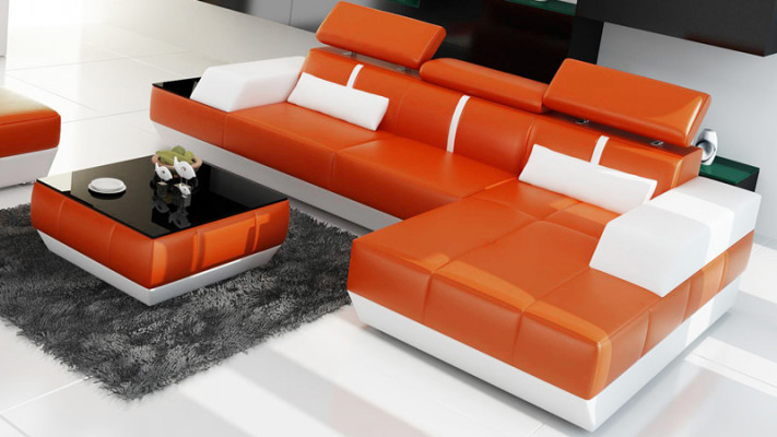Moderne leren bank bankstel design woonlandschaps hoekbank set decor