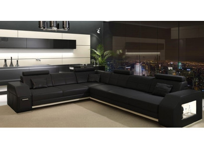 Hoekbank Leren bank Bank Bank Bekleding Zitting Hoekstuk Set Woonlandschap Ebern S