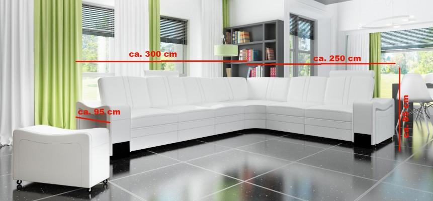 LEDERSOFA XXL WOONLANDSCHAP BANKSTEL LEDEREN HOEKBANK BANKSTEL HOEKSOFA BEKLEDING