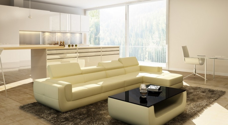 Hoekbank leren bank woonlandschap L-vorm bank bank bekleding stoel hoek Tettau rood