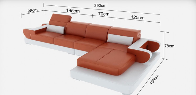 Leren bank Bank Woonlandschap Hoekbank Hoekbank Design Moderne Bank G8002C