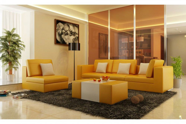 Sofaset met USB-bekleding, bankstel 3+1 lederen bankstellen banken op maat