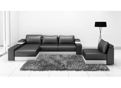 Hoekbank hoekbank bank bekleding lederen set woonlandschap chaise longue
