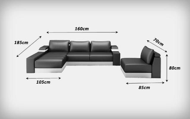 Hoekbank hoekbank bank bekleding lederen set woonlandschap chaise longue