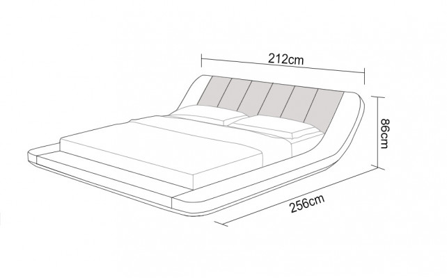 Lederen bed met USB, gestoffeerde bedden luxe dubbel huwelijk 140/160/180 LB8826