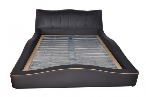 Luxe design leren bekleding hotelbedframe modern gestoffeerd bed