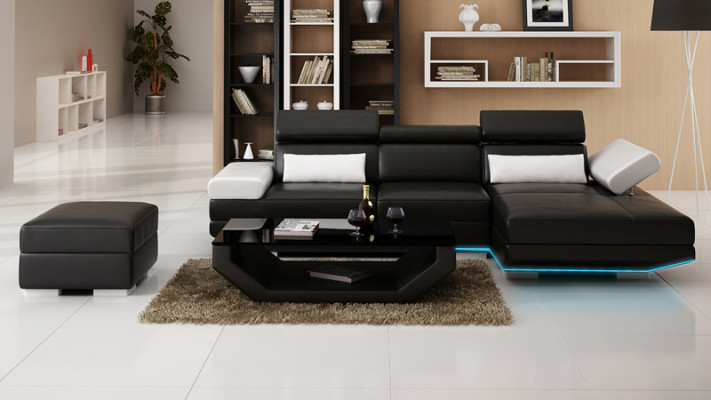 Leren hoekbank L-vorm bank woonlandschap decor hoekbank set modern design.