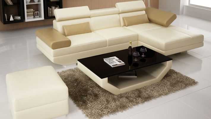 Leren hoekbank L-vorm bank woonlandschap decor hoekbank set modern design.