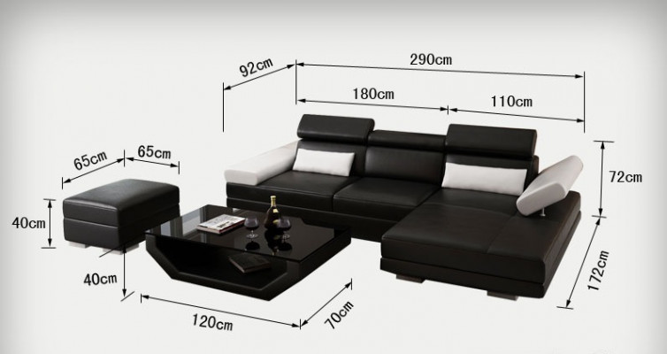 Leren hoekbank L-vorm bank woonlandschap decor hoekbank set modern design.