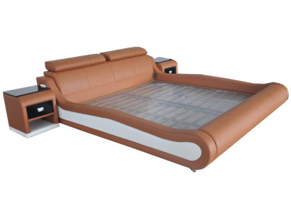Luxe bed met USB-poorten huwelijksbedden leer 140/160/180/200 LB8825