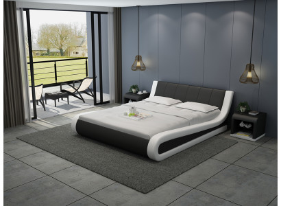 Lederen bed met USB-polsbedden Luxe tweepersoons 140/160/180 LB8829