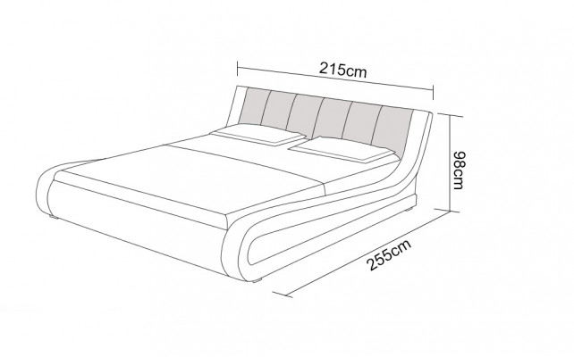 Lederen bed met USB-polsbedden Luxe tweepersoons 140/160/180 LB8829