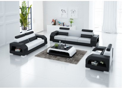 Ledersofa Bank Woonlandschap 3+2+1 Zitsbank Set Modern Design Bank G8001D