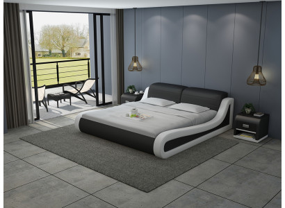 Lederen bed met USB-beklede luxe tweepersoons hotelhuwelijksbed 140/160/180 cm
