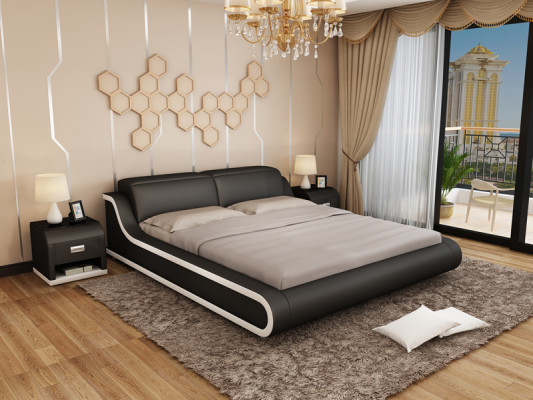 Bed met USB gestoffeerd bed Tweepersoonsbed Huwelijksbed Bedden 140/160/180 LB8835