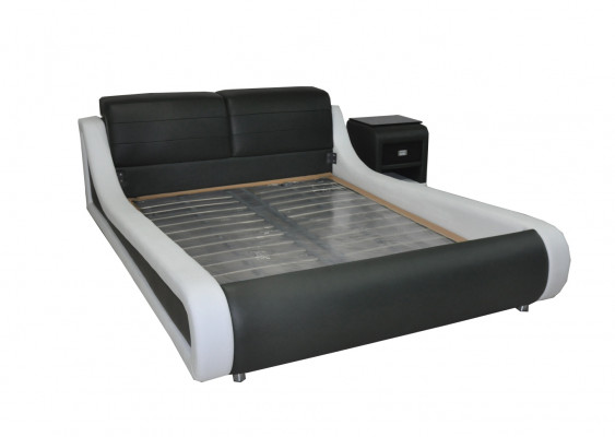 Tweepersoons luxe leren bed + USB-beklede bedden Multifunctioneel LB8831