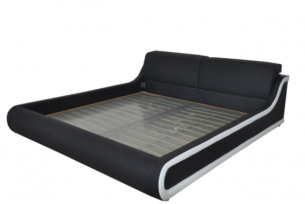 Twee luxe leren bed + USB gestoffeerde bedden Multifunctioneel LB8835