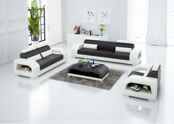 Ledersofa Bank Woonlandschap 3+2+1 Zitsbank Set Modern Design Bank G8001D