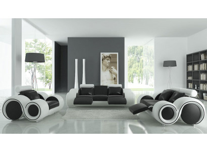 Leren bank bank woongroep 3+2+1 zits bankstel Modern design bank A1163D