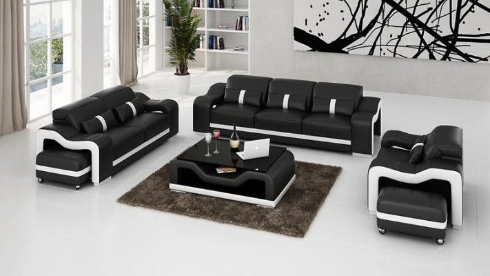 Ontwerp bankstel bank bekleding bankstellen leer modern 3+1 zits compleet set nieuw